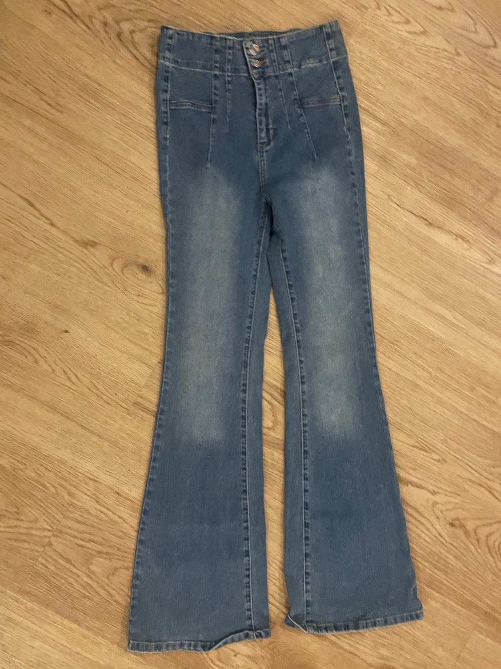 High-Rise Blue Flare Jeans for Women